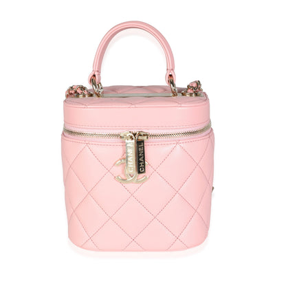 Chanel Light Pink Quilted Lambskin Small Trendy CC Vanity Case