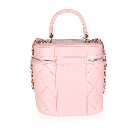 Chanel Light Pink Quilted Lambskin Small Trendy CC Vanity Case