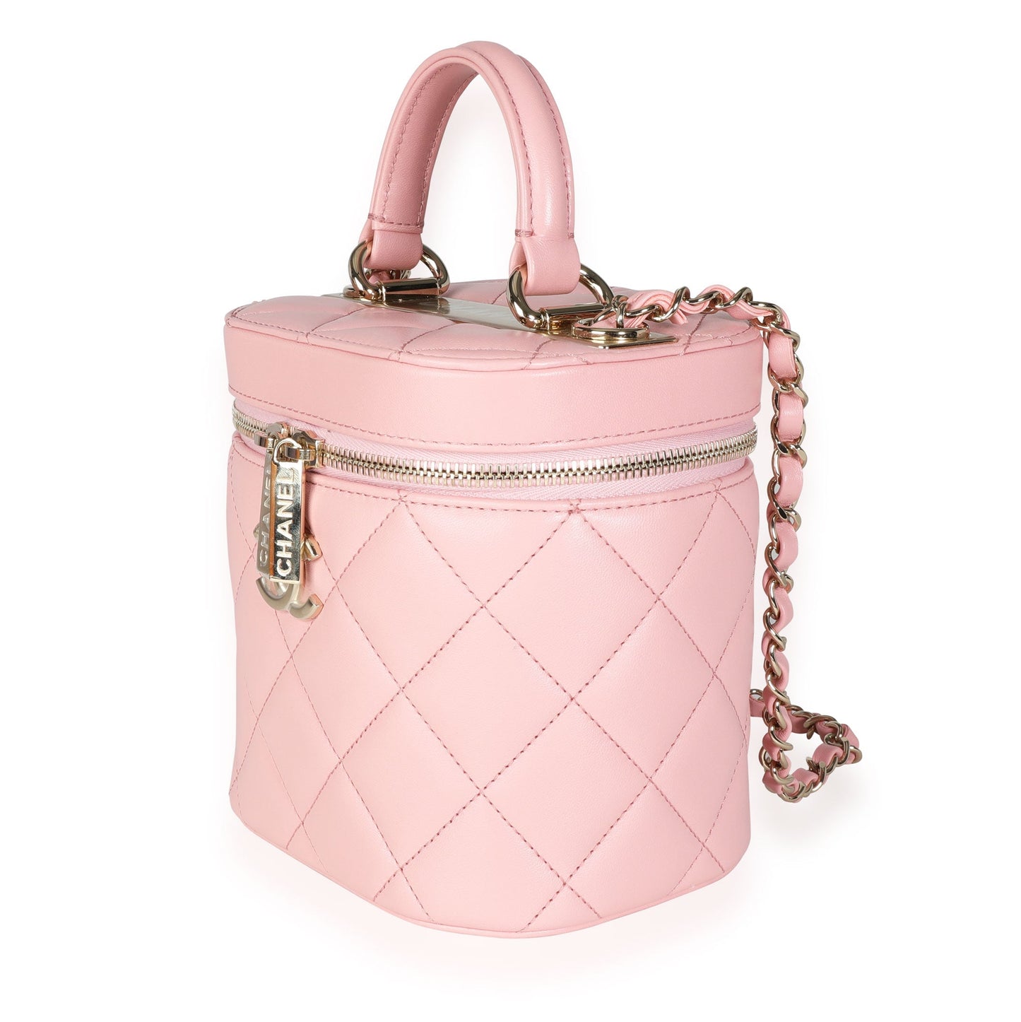 Chanel Light Pink Quilted Lambskin Small Trendy CC Vanity Case