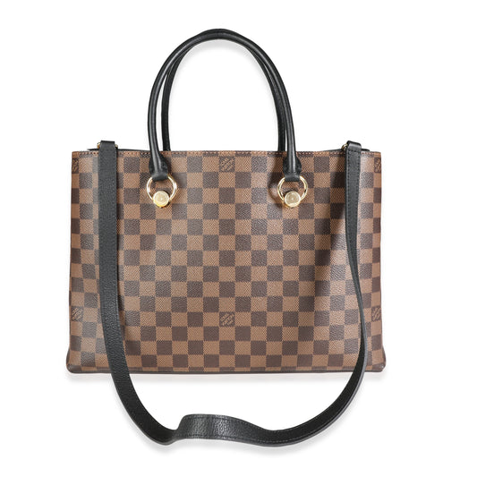 Louis Vuitton Louis Vuitton Black Taurillon Leather & Damier Ebene Canvas LV Riverside Tote