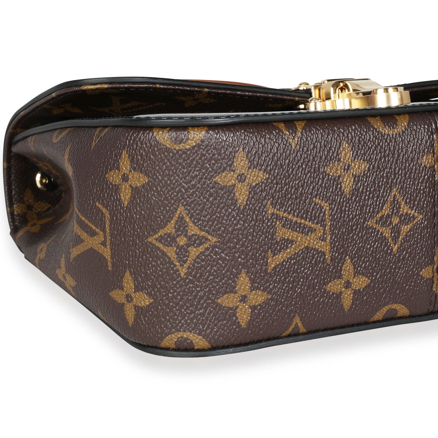 Louis Vuitton Louis Vuitton Black Vernis & Brown Monogram Canvas Cherrywood BB