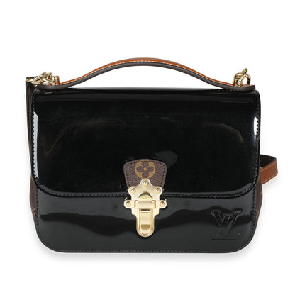 Louis Vuitton Louis Vuitton Black Vernis & Brown Monogram Canvas Cherrywood BB