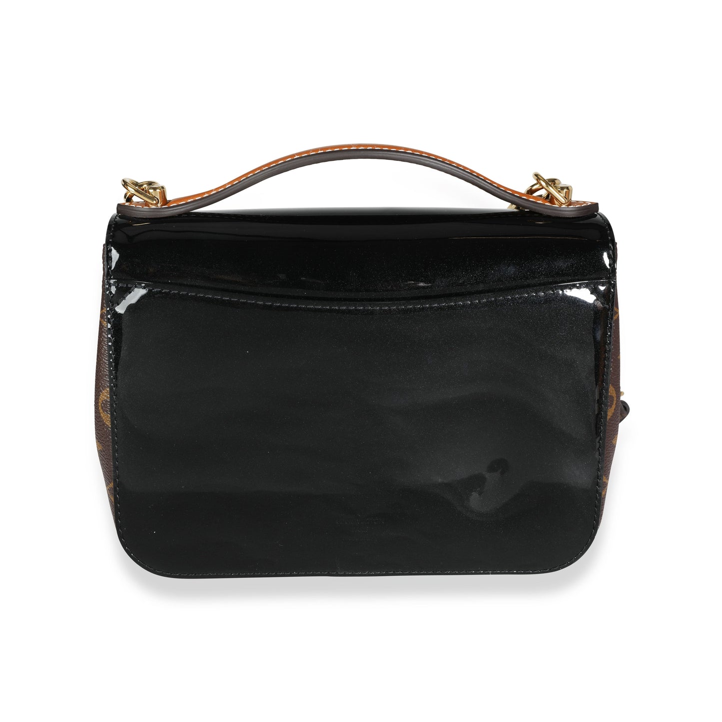 Louis Vuitton Louis Vuitton Black Vernis & Brown Monogram Canvas Cherrywood BB