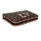 Louis Vuitton Louis Vuitton Damier Ebene & Rose Ballerine  Double Zip Pochette