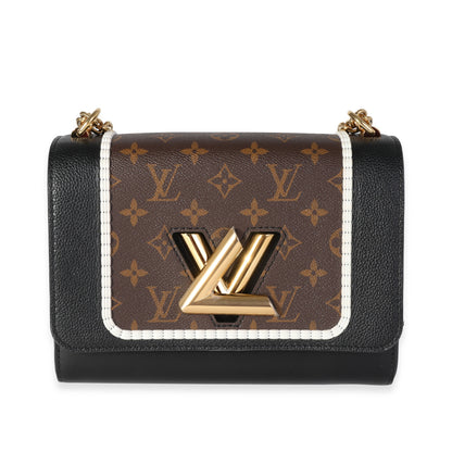 Louis Vuitton Louis Vuitton Black Leather & Monogram Canvas Braided Twist MM
