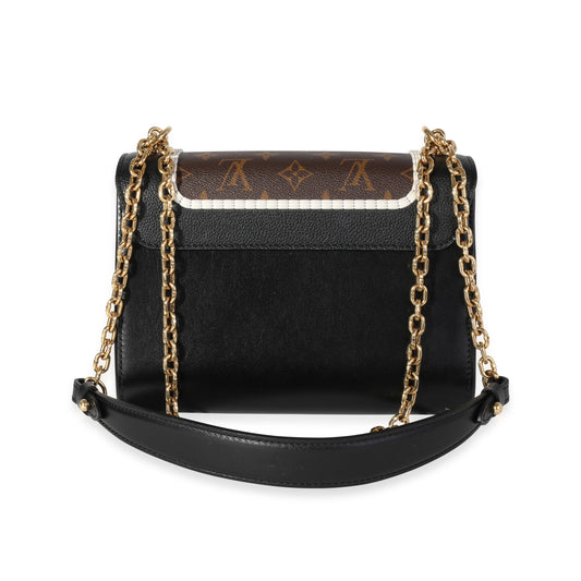 Louis Vuitton Louis Vuitton Black Leather & Monogram Canvas Braided Twist MM