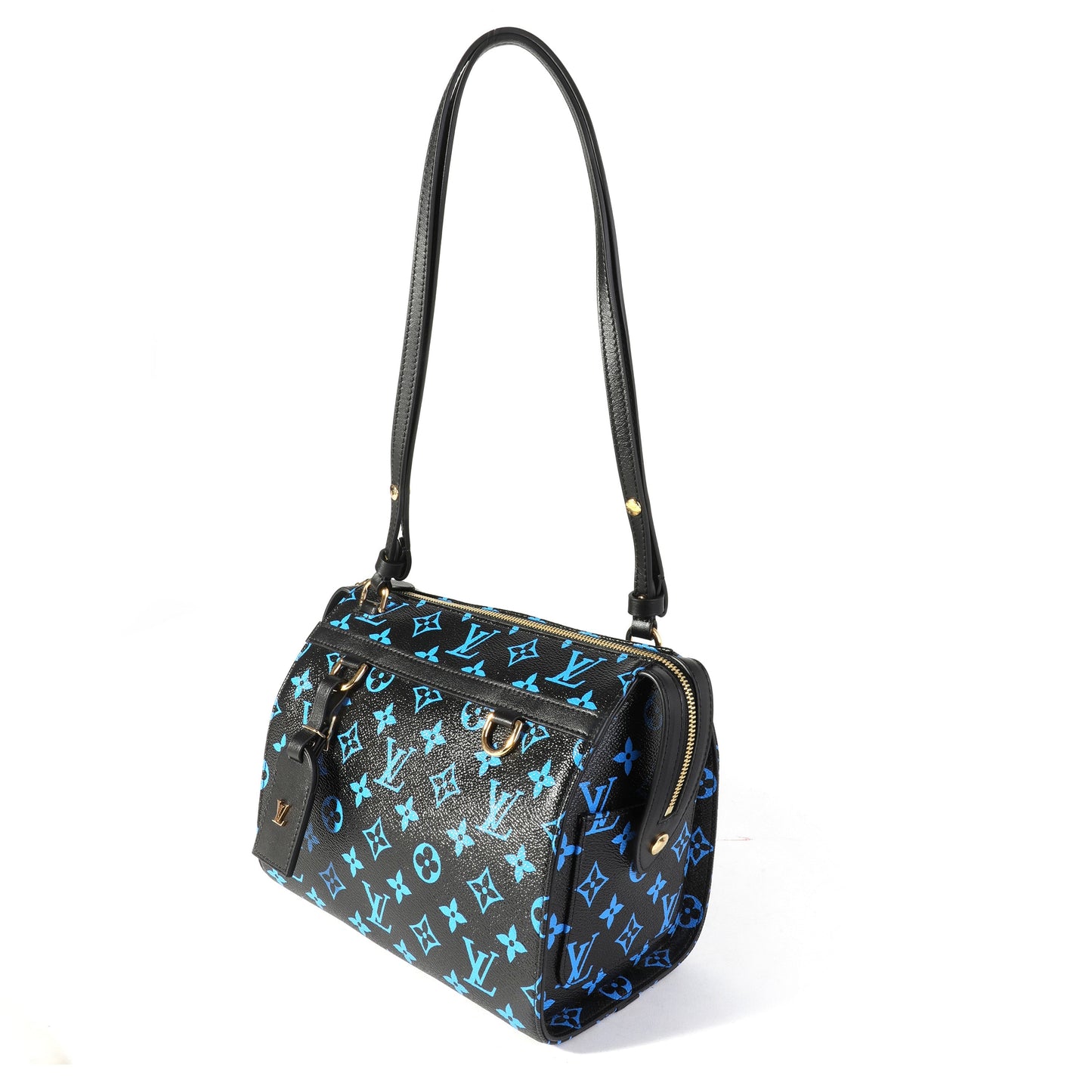 Louis Vuitton Louis Vuitton Black & Blue Monogram Canvas and Navy Leather Amazon Speedy PM
