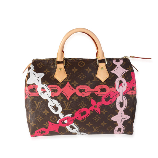 Louis Vuitton Louis Vuitton Limited Edition Chain Flower Monogram Canvas Speedy 30