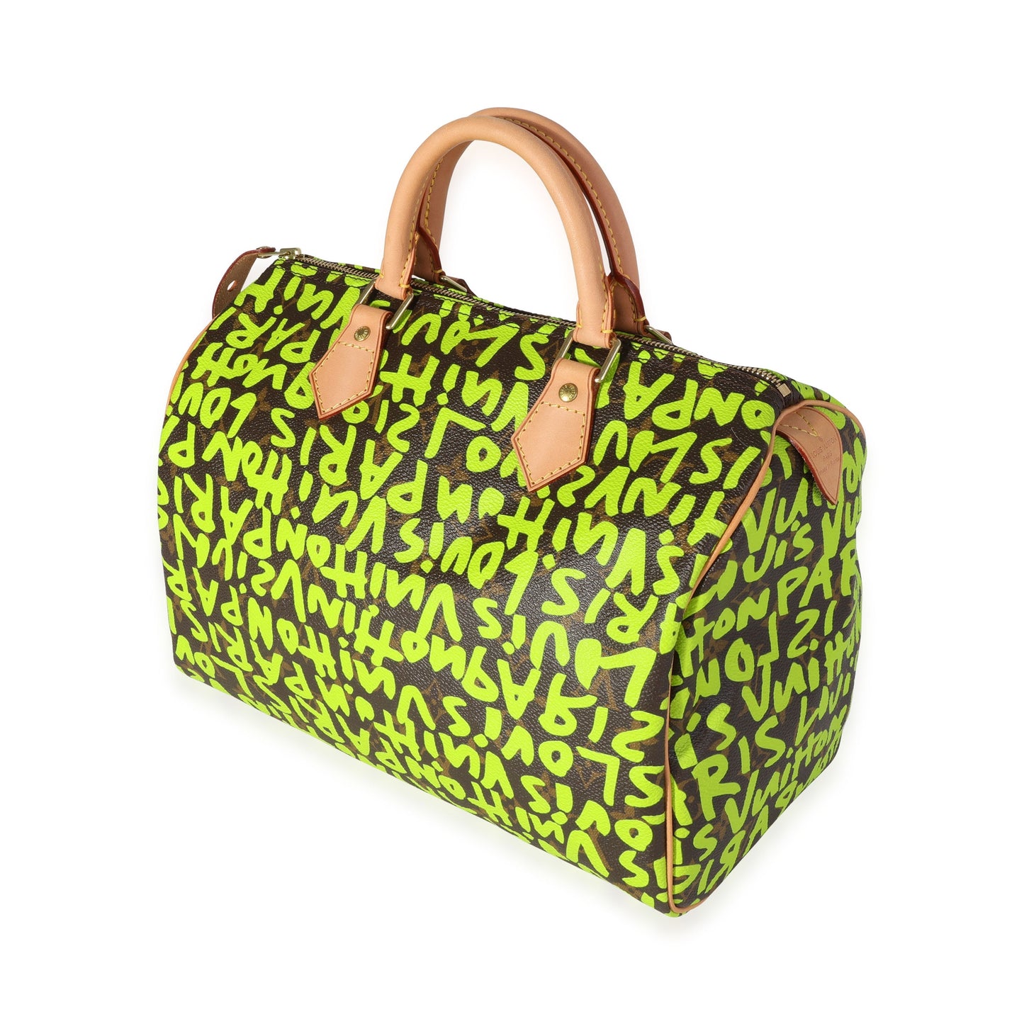 Louis Vuitton Louis Vuitton x Stephen Spro  Green Graffiti Monogram Canvas Speedy 30