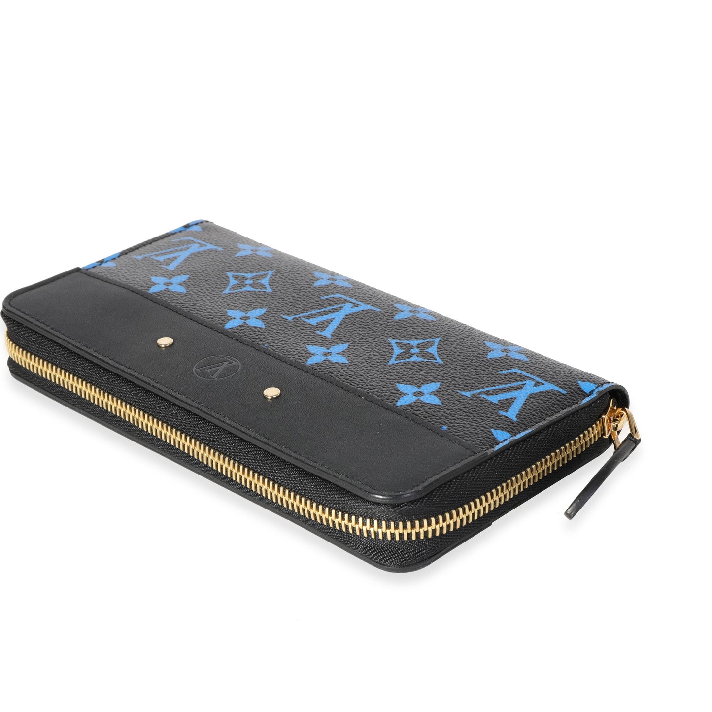 Louis Vuitton Louis Vuitton Blue & Black Monogram Canvas Zippy Wallet