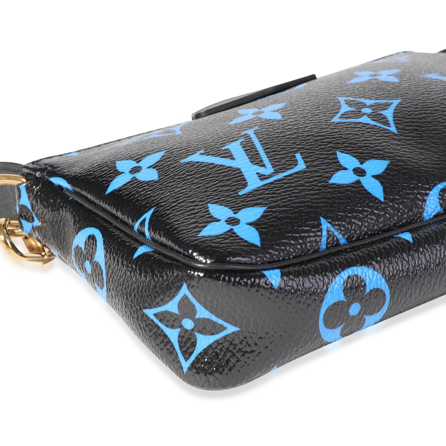 Louis Vuitton Louis Vuitton Black & Blue Monogram Canvas Mini Pochette Accessoires