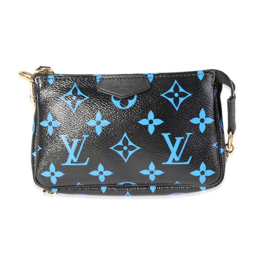 Louis Vuitton Louis Vuitton Black & Blue Monogram Canvas Mini Pochette Accessoires