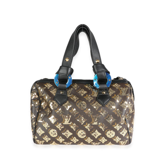 Louis Vuitton Louis Vuitton Limited Edition Gold Sequined Monogram Canvas Eclipse Speedy 28