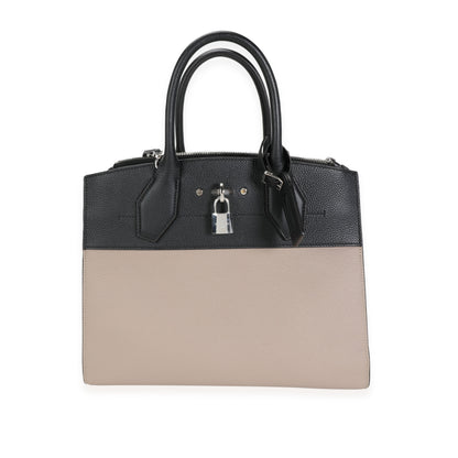 Louis Vuitton Louis Vuitton Black & Galet Calfskin City Steamer MM
