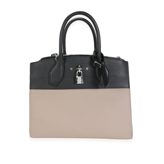 Louis Vuitton Louis Vuitton Black & Galet Calfskin City Steamer MM