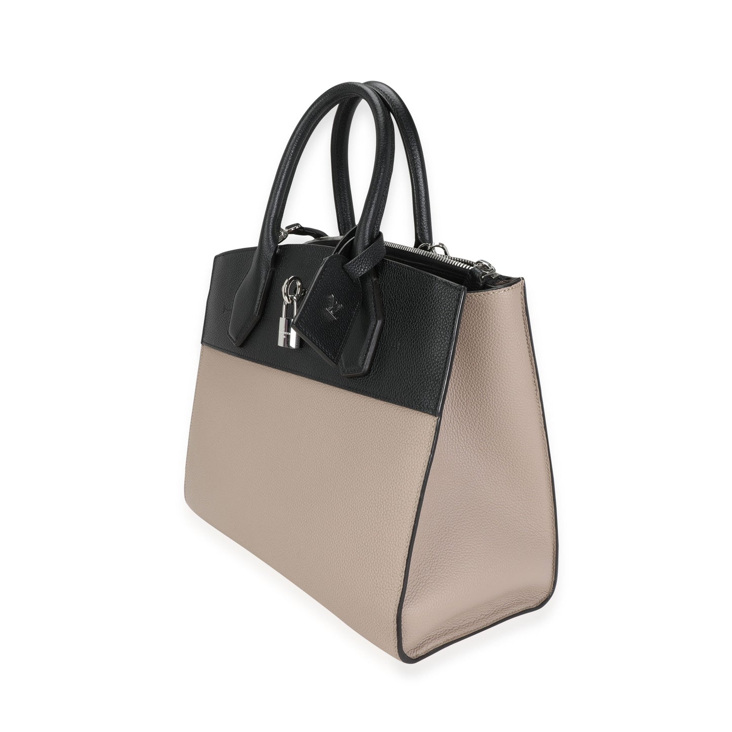 Louis Vuitton Louis Vuitton Black & Galet Calfskin City Steamer MM