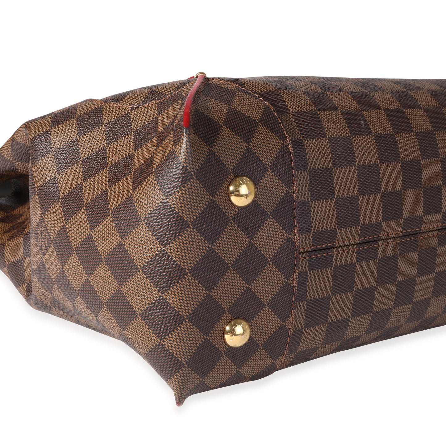 Louis Vuitton Louis Vuitton Damier Ebene Canvas & Cherry Leather Caissa Hobo