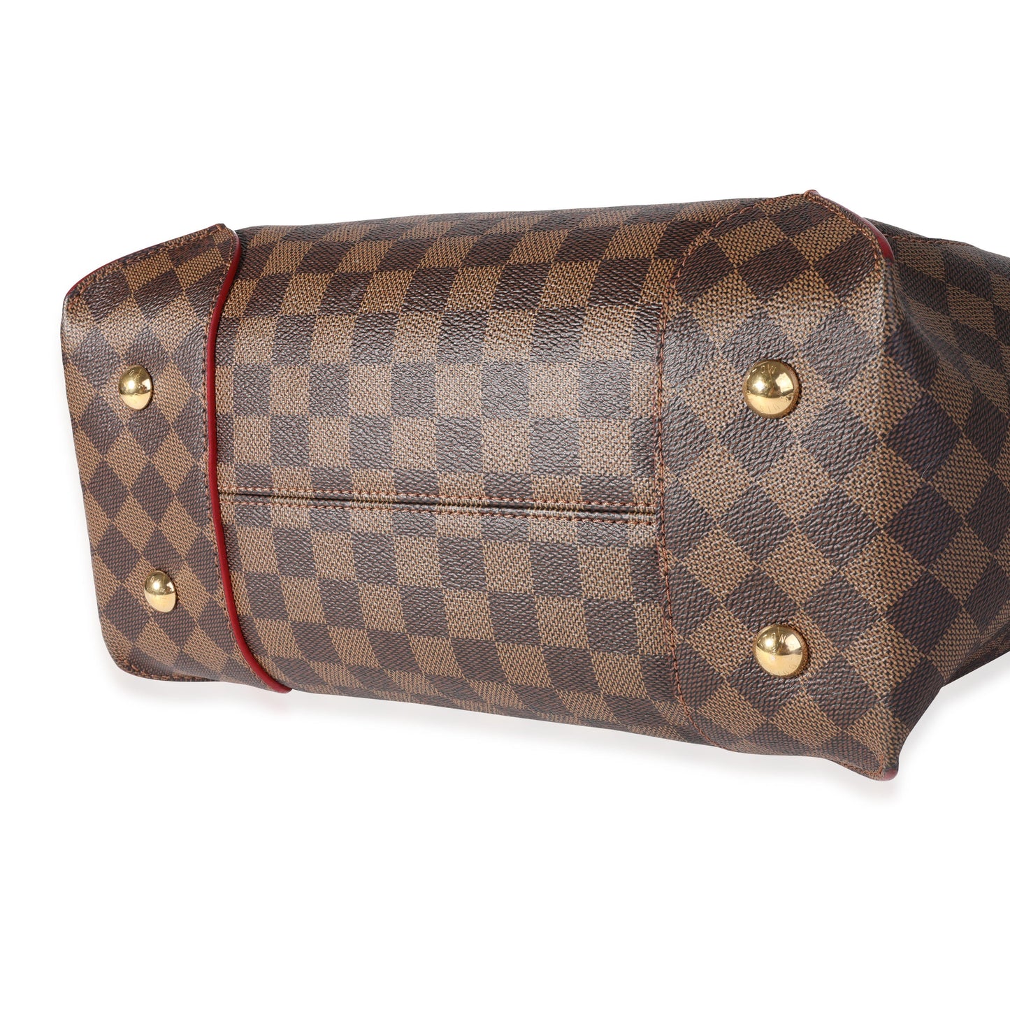 Louis Vuitton Louis Vuitton Damier Ebene Canvas & Cherry Leather Caissa Hobo