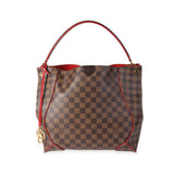Louis Vuitton Louis Vuitton Damier Ebene Canvas & Cherry Leather Caissa Hobo