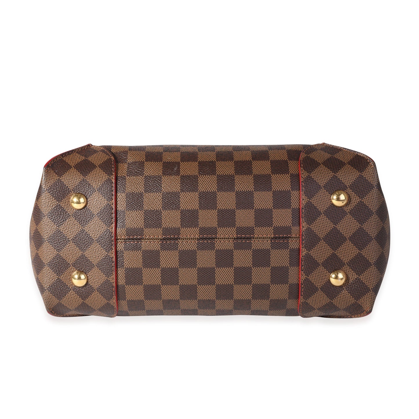 Louis Vuitton Louis Vuitton Damier Ebene Canvas & Cherry Leather Caissa Hobo