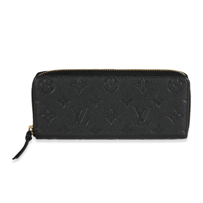 Louis Vuitton Louis Vuitton Black Monogram Empreinte Leather Clémence Wallet