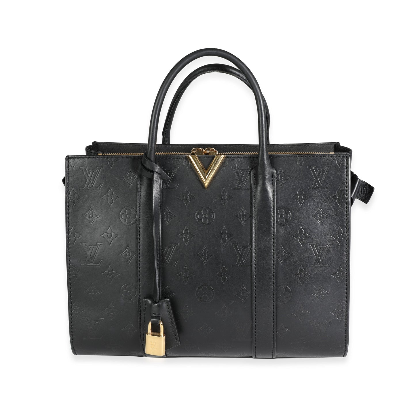 Louis Vuitton Louis Vuitton Black Monogram Leather Very Tote MM