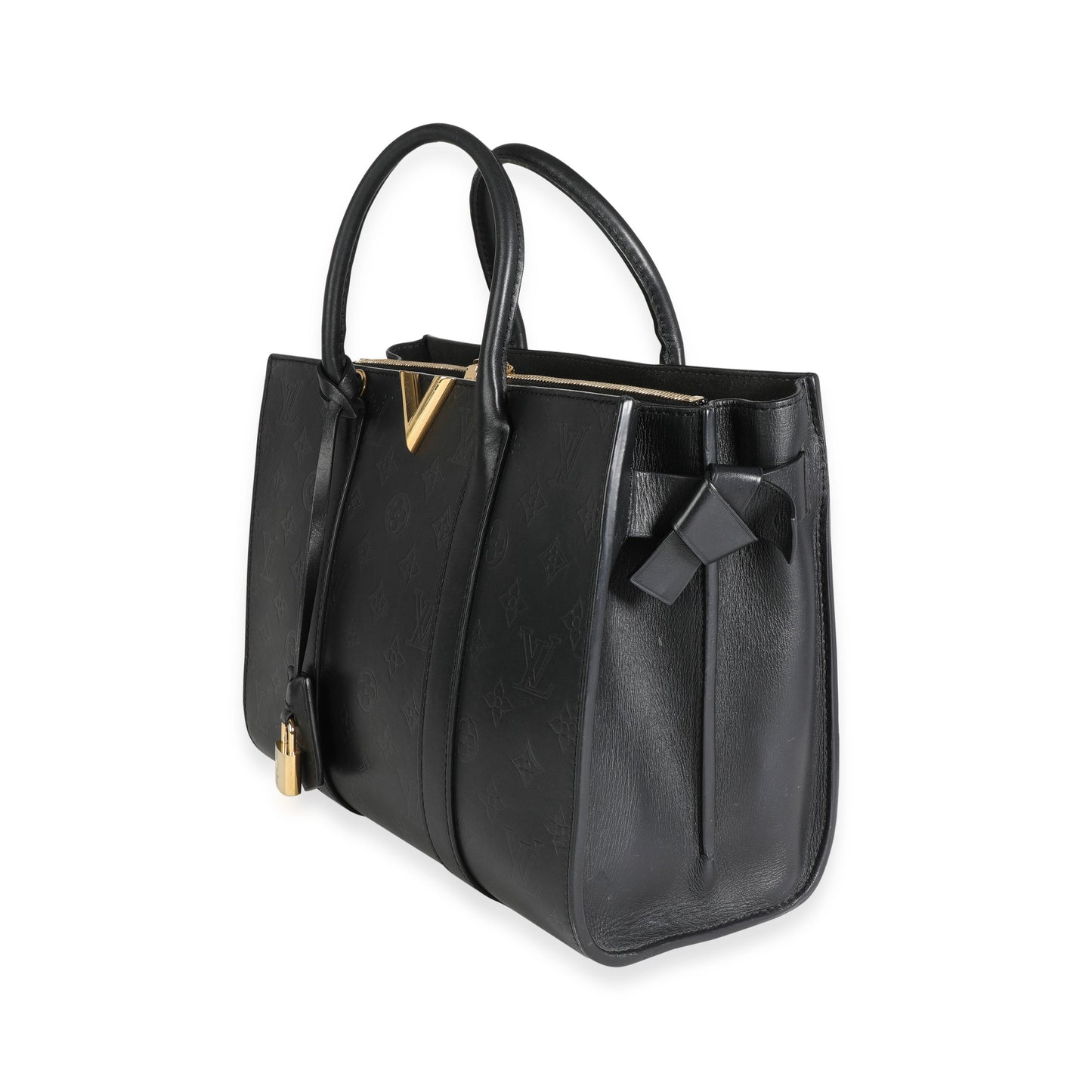 Louis Vuitton Louis Vuitton Black Monogram Leather Very Tote MM