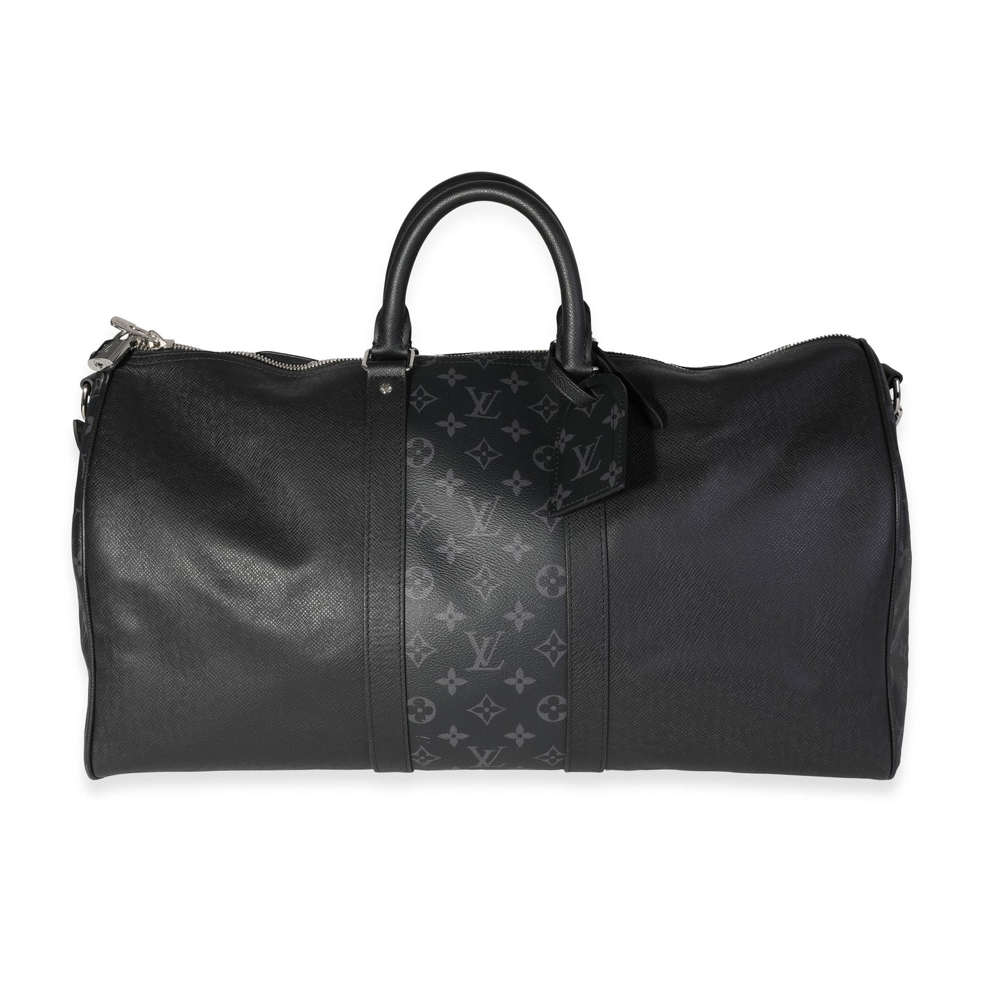Louis Vuitton Louis Vuitton Black Monogram Eclipse Taigarama Keepall Bandoulière 50