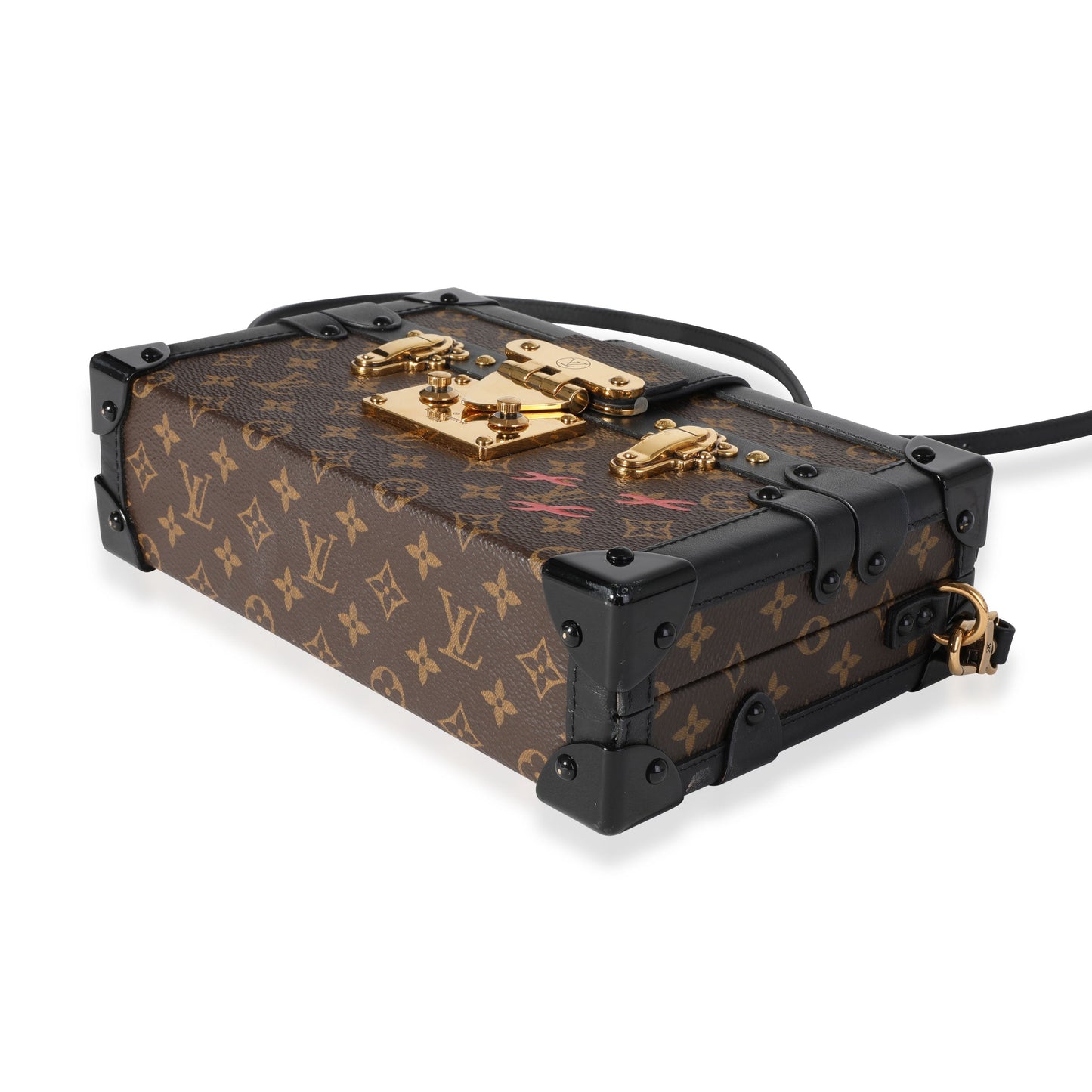 Louis Vuitton Louis Vuitton Monogram Canvas & Black Calfskin Petite Malle