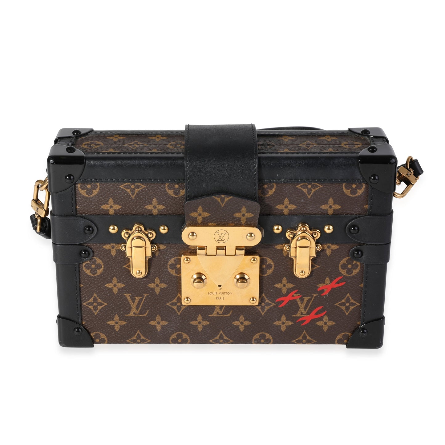 Louis Vuitton Louis Vuitton Monogram Canvas & Black Calfskin Petite Malle