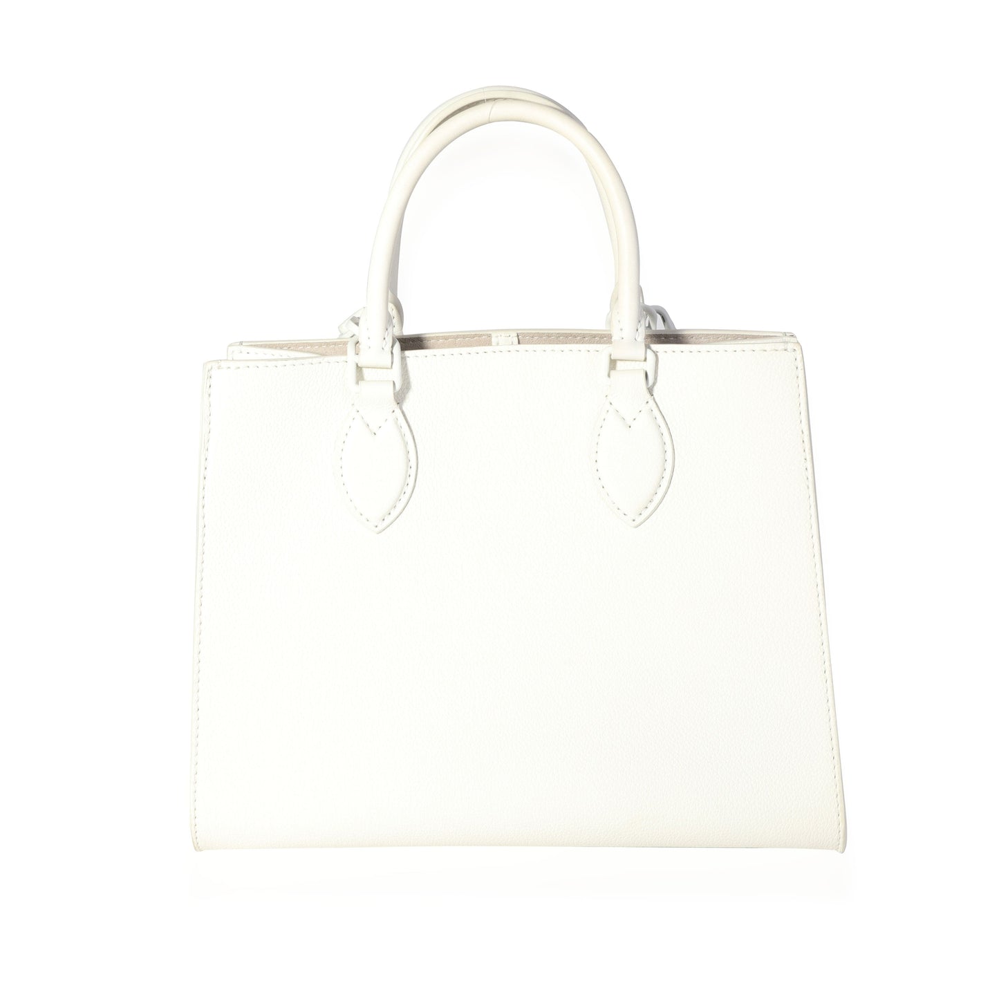 Louis Vuitton White Leather Monochrome Lockme Tote PM