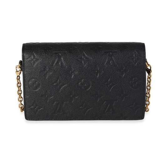 Louis Vuitton Louis Vuitton Black Monogram Empreinte Leather Vavin Wallet on Chain