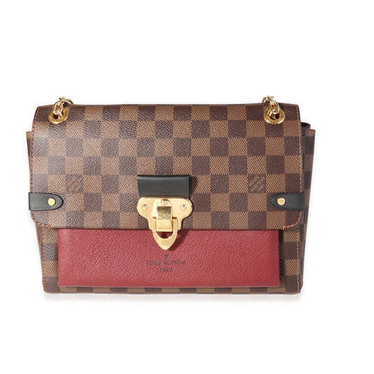 Louis Vuitton Louis Vuitton Damier Ebene Canvas & Bordeaux Calfskin Vavin PM