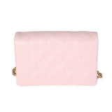 Louis Vuitton Louis Vuitton Pink Monogram-Embossed Puffy Lambskin Leather Pochette Coussin