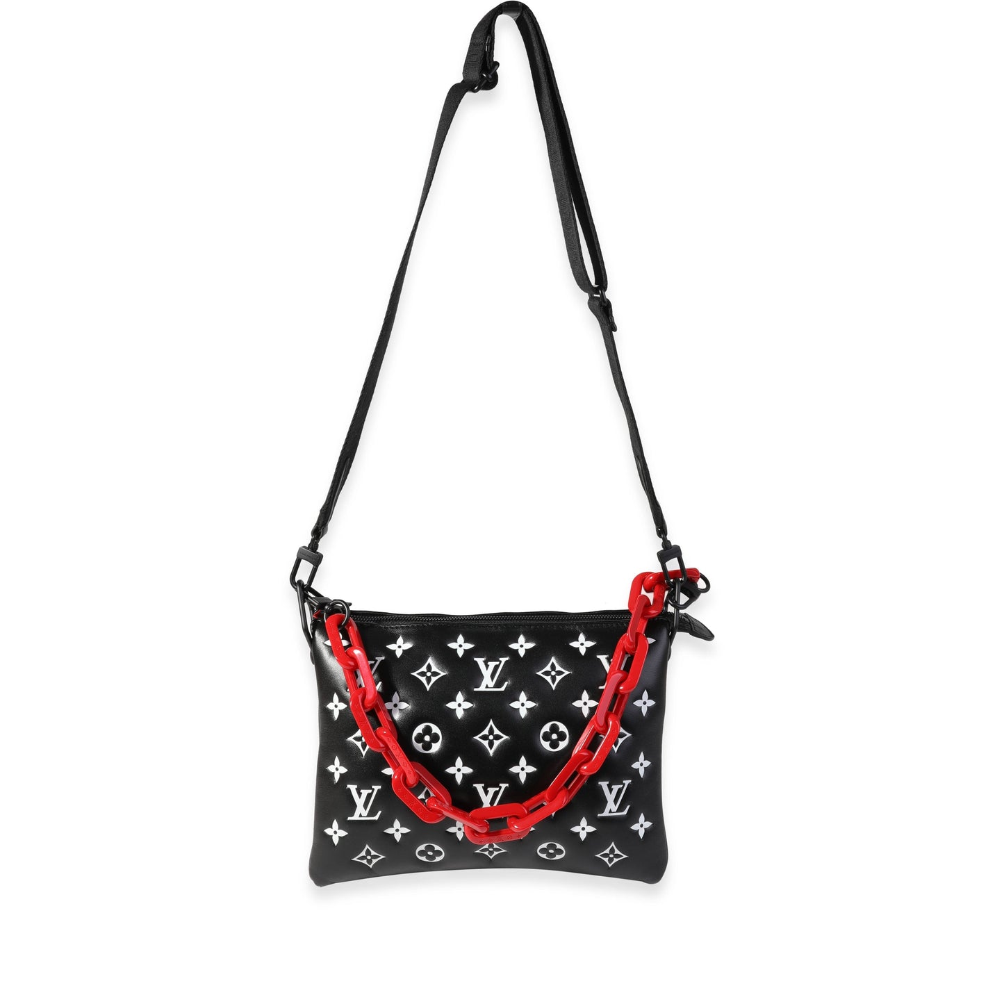 Louis Vuitton Louis Vuitton Black and White Lambskin Coussin PM