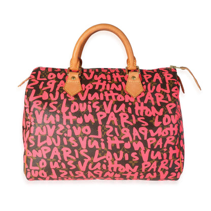 Louis Vuitton Louis Vuitton x Stephen Spro  Pink Graffiti Monogram Canvas Speedy 30