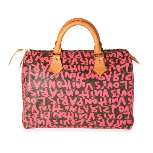 Louis Vuitton Louis Vuitton x Stephen Spro  Pink Graffiti Monogram Canvas Speedy 30