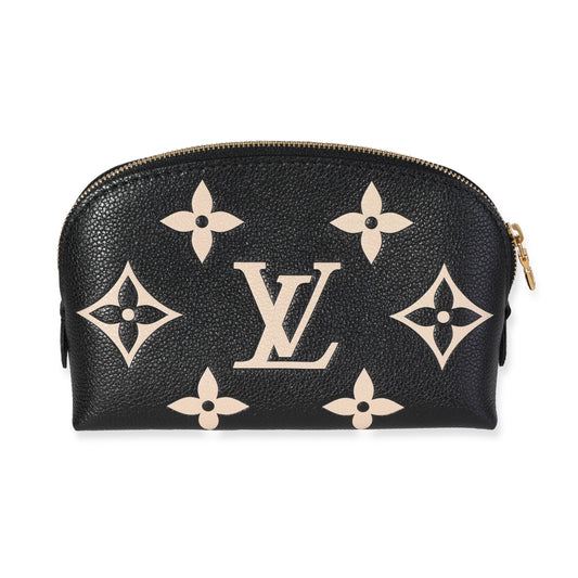 Louis Vuitton Louis Vuitton Black Monogram Empreinte Leather Cosmetic Pouch