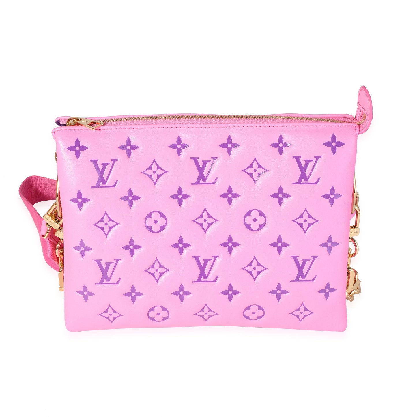 Louis Vuitton Louis Vuitton Pink & Purple Monogram Embossed Puffy Lambskin Coussin PM