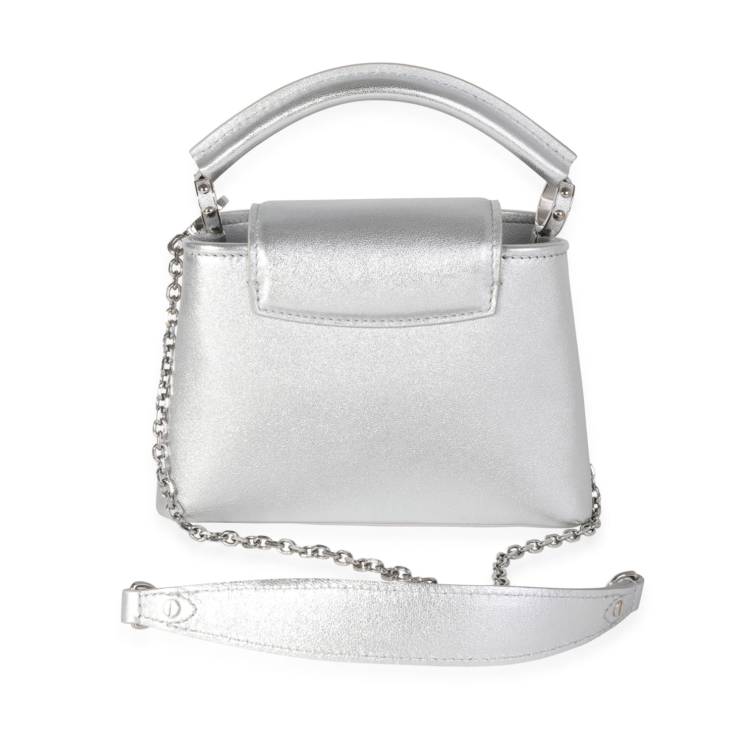 Louis Vuitton Louis Vuitton Silver Metallic Broderies Capucines Mini