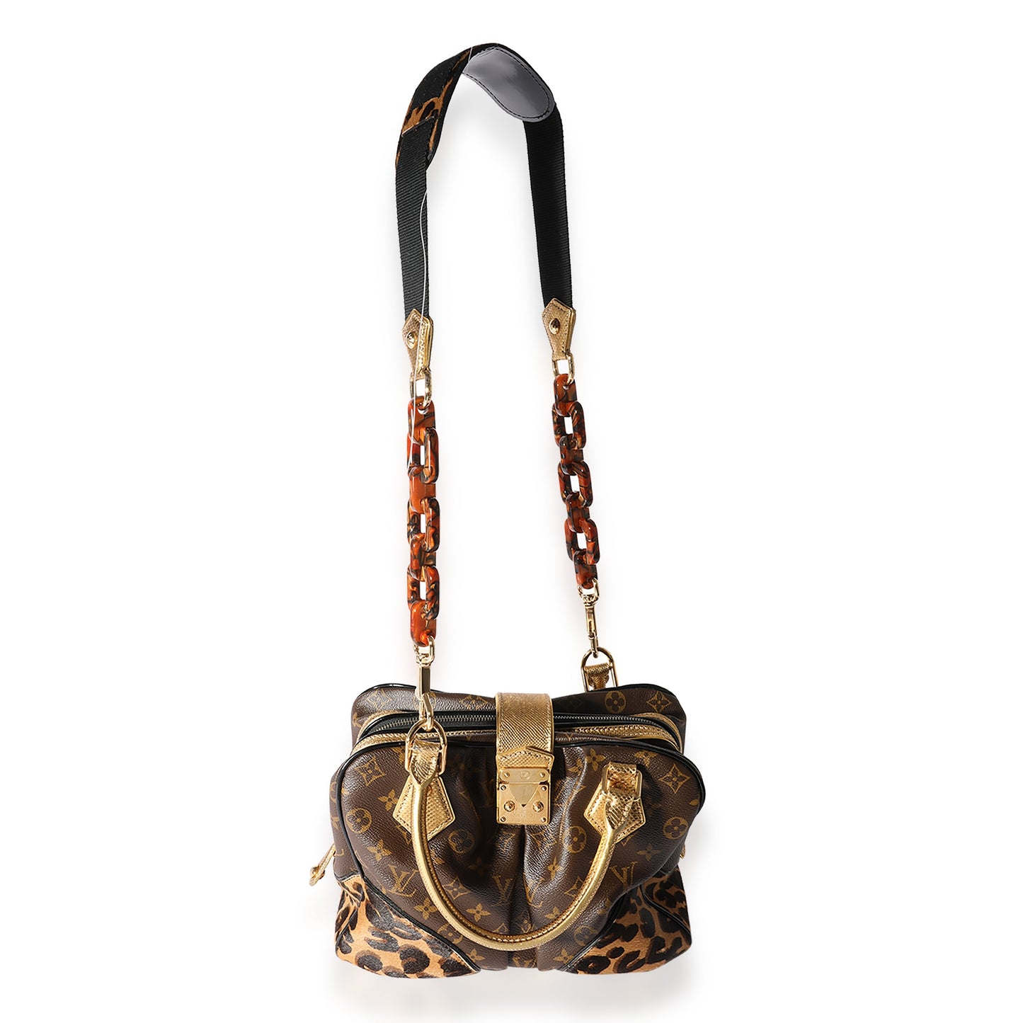 Louis Vuitton Louis Vuitton Limited Edition Monogram Canvas, Karung, & Leopard Pony Hair Adele