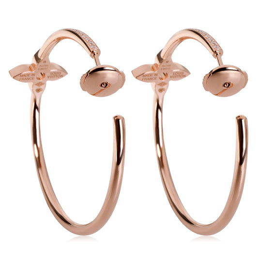 Louis Vuitton Idylle Blossom Hoop Earrings in 18k Rose Gold 0.61 CTW