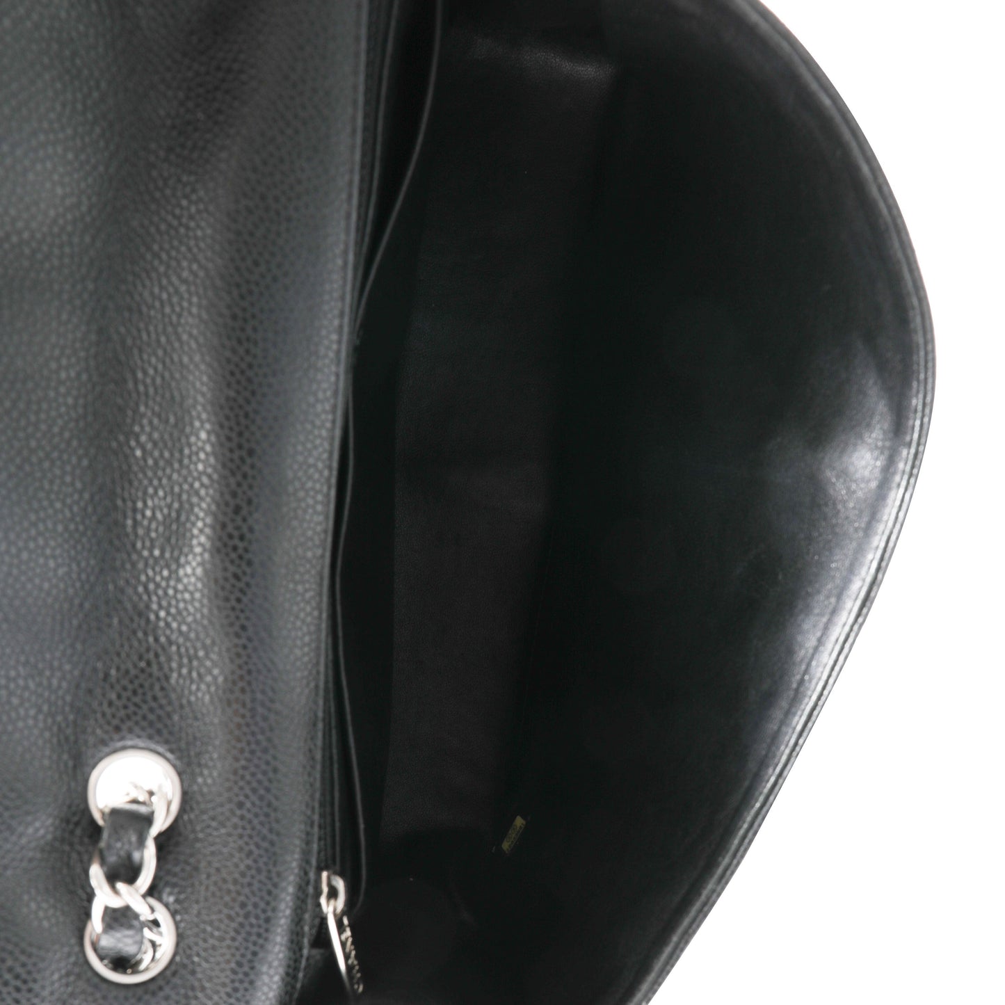Chanel Black Quilted Caviar Jumbo Classic Single Flap Bag