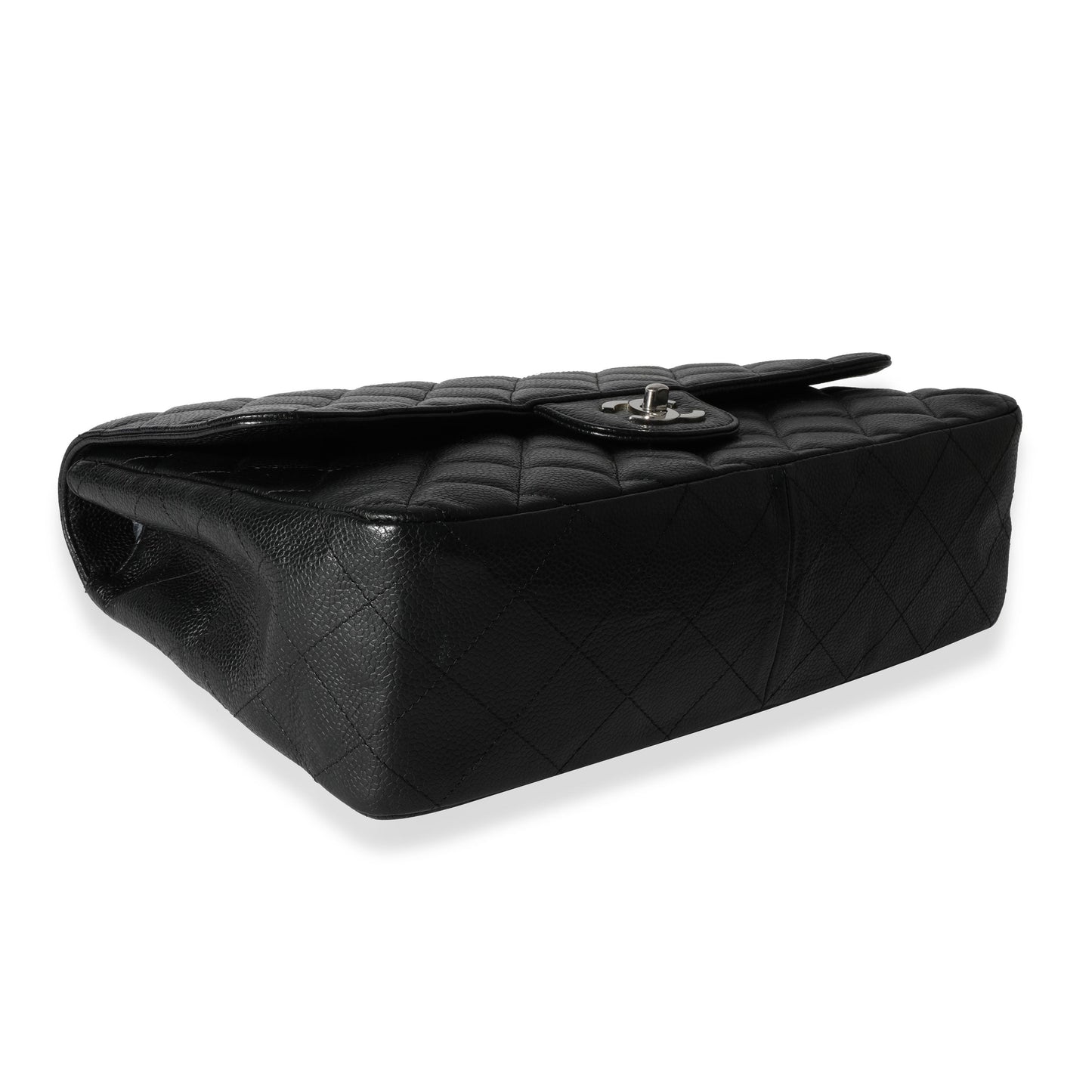 Chanel Black Quilted Caviar Jumbo Classic Single Flap Bag