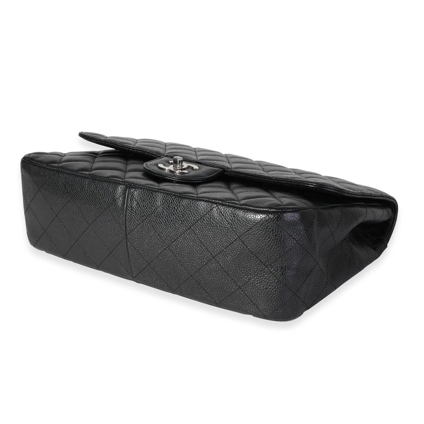 Chanel Black Quilted Caviar Jumbo Classic Single Flap Bag