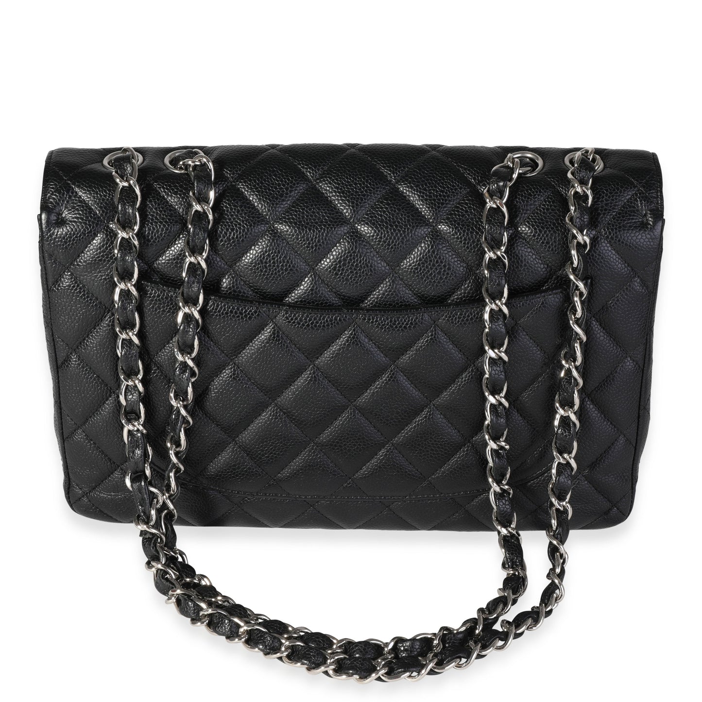 Chanel Black Quilted Caviar Jumbo Classic Single Flap Handbag