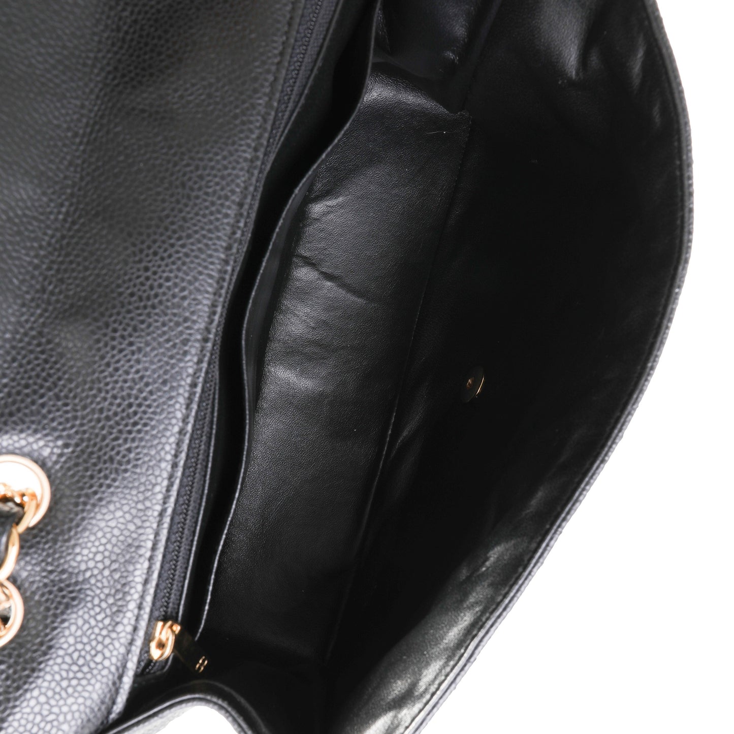 Chanel Black Caviar Quilted Jumbo Classic Single Flap Bag