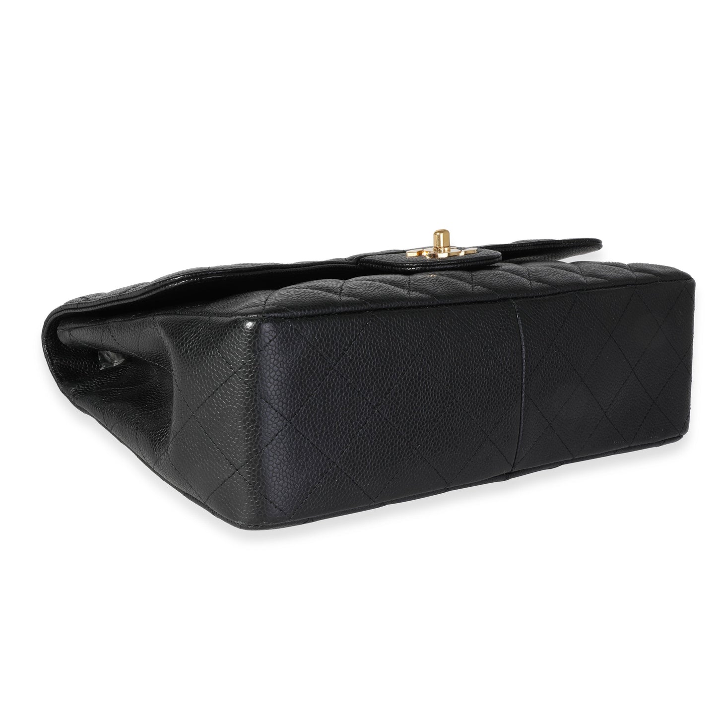 Chanel Black Caviar Quilted Jumbo Classic Single Flap Bag
