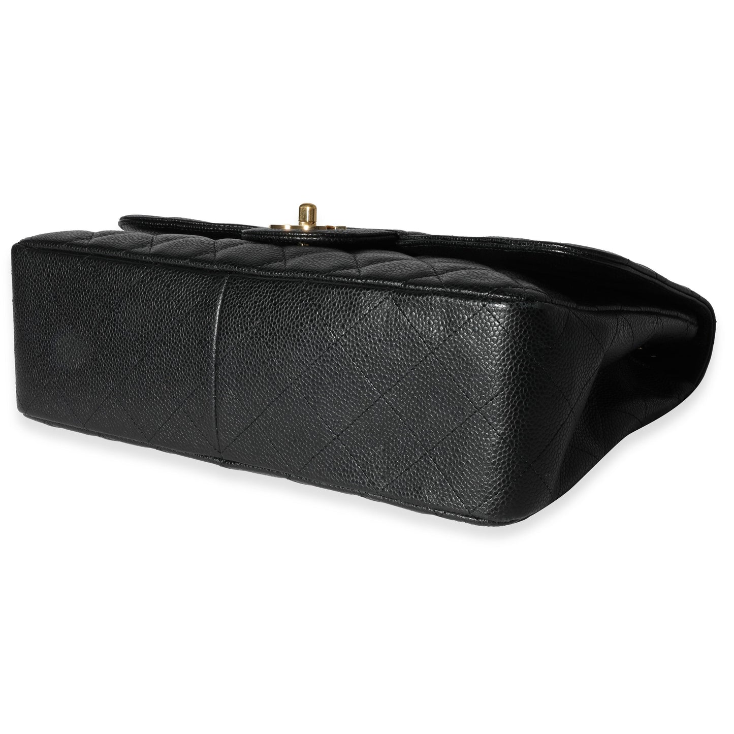Chanel Black Caviar Quilted Jumbo Classic Single Flap Bag