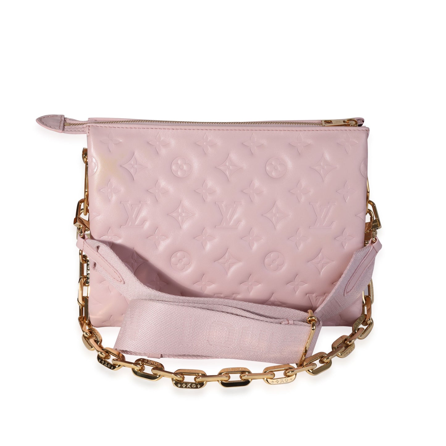Louis Vuitton Louis Vuitton Rose Pink Monogram Embossed Lambskin Coussin PM
